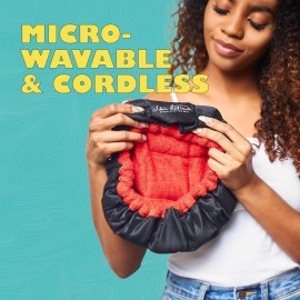 Heat Cap for Deep Conditioning & Oil Treatments - Cordless Microwaveable Heating Cap for Natural, Kinky, Curly, Wavy, 4c, Straight Hair - Flaxseed Bonnet Retains Heat for 20-30 Min - Red