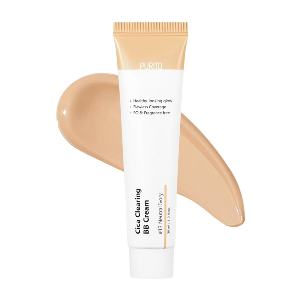 PURITO Cica Clearing BB Cream 13 Neutral Ivory 1 fl.oz / 30ml, Vegan bb cream, foundation, cruelty free PURITO Cica Clearing BB Cream 13 Neutral Ivory 1 fl.oz / 30ml, Vegan bb cream, foundation, cruelty free