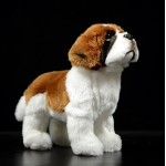 ZHONGXIN MADE Simulation Saint Bernard Dog Plush Toy - Realistic 12 Standing Soft Saint Bernard Pet Dog Stuffed Animal Puppy Model Toy, Unique Plush Gift Collection for Kids Birthday, Home Decor