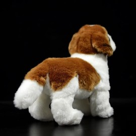 ZHONGXIN MADE Simulation Saint Bernard Dog Plush Toy - Realistic 12 Standing Soft Saint Bernard Pet Dog Stuffed Animal Puppy Model Toy, Unique Plush Gift Collection for Kids Birthday, Home Decor
