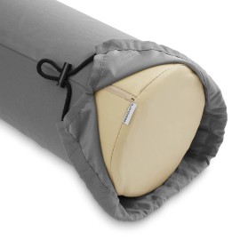 Saloniture Microfiber Cylinder Pillow Case Cover for Massage Table Bolsters - 30 x 9 Inch with Drawstring Closure, Gray