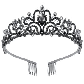 Didder Tiaras for Women, Black Crystal Crowns for Women Princess Crown Tiaras and Crowns for Women Girls Women\'s Headbands Halloween Christmas Bridal Wedding Prom Birthday Party Gift