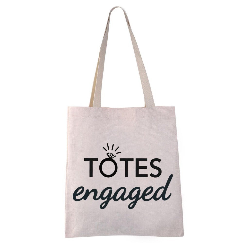 VAMSII Totes Engaged Bag Engagement Tote Bag Bride to be Gifts Engagement Gifts Future Wife Bridal Shower for Bride Bag (Totes Engaged Tote)