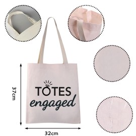 VAMSII Totes Engaged Bag Engagement Tote Bag Bride to be Gifts Engagement Gifts Future Wife Bridal Shower for Bride Bag (Totes Engaged Tote)