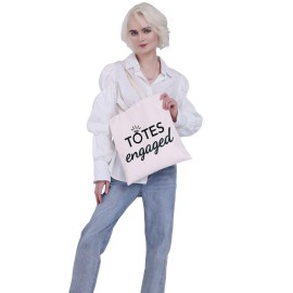 VAMSII Totes Engaged Bag Engagement Tote Bag Bride to be Gifts Engagement Gifts Future Wife Bridal Shower for Bride Bag (Totes Engaged Tote)