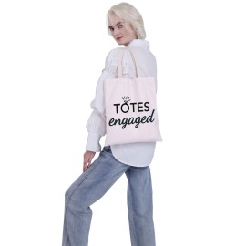 VAMSII Totes Engaged Bag Engagement Tote Bag Bride to be Gifts Engagement Gifts Future Wife Bridal Shower for Bride Bag (Totes Engaged Tote)