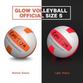 OMOTIYA Glow in The Dark Volleyball, LED Light Up Volleyball, Outdoor Volleyball Gifts for Boys and Girls, Night Glowing Ball, Soft Volleyballs Gifts Ideas for Age 8, 9, 10, 11, 12, 13+ Kids Teens