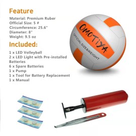OMOTIYA Glow in The Dark Volleyball, LED Light Up Volleyball, Outdoor Volleyball Gifts for Boys and Girls, Night Glowing Ball, Soft Volleyballs Gifts Ideas for Age 8, 9, 10, 11, 12, 13+ Kids Teens