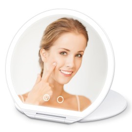 WEILY Make Up Mirror with Lights, Handheld Mirror Travel Mirror with 3 Color Lighting and Dimmable Touch Screen, USB Rechargeable and 300 Rotating Lighted Makeup Mirror, Gifts for Girl, Women WEILY Make Up Mirror with Lights, Handheld Mirror Travel Mirror with 3 Color Lighting and Dimmable Touch Screen, USB Rechargeable and 300 Rotating Lighted Makeup Mirror, Gifts for Girl, Women