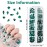 Walacot 1650 Pcs Crystal Nail Rhinestone Kit Green Red Blue Color with Round Flat Back and Mixed Shapes Rhinestone Nail Art DIY Gem Bead for Girls Women