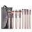 Hexue 10 pcs Champagne Gold Makeup Brush Set, 16 Total Makeup Brushes, No Shed, Cruelty-free, Silky feel, Plus Carrying Bag