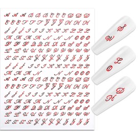 SILPECWEE 8 Sheets Letter Nail Stickers Old English Nail Art Stickers Self Adhesive Nail Decals Nail Letters Nail Design Stickers 3D Letter Stickers for Nails SILPECWEE 8 Sheets Letter Nail Stickers Old English Nail Art Stickers Self Adhesive Nail Decals Nail Letters Nail Design Stickers 3D Letter Stickers for Nails