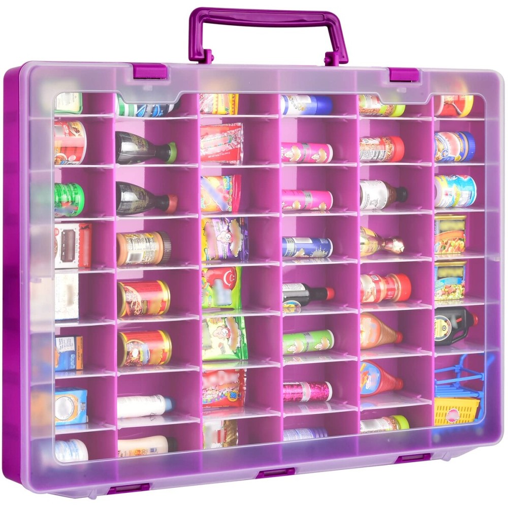 FULLCASE Case Compatible with 5 Surprise for Mini Brands Toys Series 1 2 3 4 Mystery Capsule Real Miniature Collectible Kit Storage for Littles, for Mini Mart Collection Organizer(Box Only) Purple