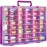 FULLCASE Case Compatible with 5 Surprise for Mini Brands Toys Series 1 2 3 4 Mystery Capsule Real Miniature Collectible Kit Storage for Littles, for Mini Mart Collection Organizer(Box Only) Purple