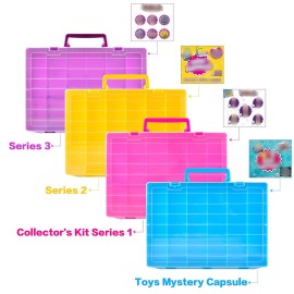 FULLCASE Case Compatible with 5 Surprise for Mini Brands Toys Series 1 2 3 4 Mystery Capsule Real Miniature Collectible Kit Storage for Littles, for Mini Mart Collection Organizer(Box Only) Purple