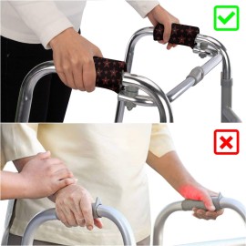 Universal Walker Hand Grip Padded Covers Non-Slip Cushion Foam for Folding Wheelchair Rollator Crutch Handle Pads 2-Pack