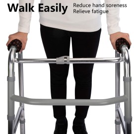 Universal Walker Hand Grip Padded Covers Non-Slip Cushion Foam for Folding Wheelchair Rollator Crutch Handle Pads 2-Pack