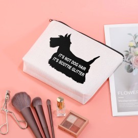 JXGZSO Scottie Gift Its Not Dog Hair Its Scottie Glitter Make Up Bag Scottish Terrier Gift Scottie Lover Scottie Owner Gift (Scottie Glitter Bag)
