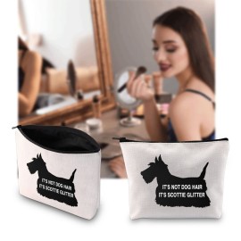 JXGZSO Scottie Gift Its Not Dog Hair Its Scottie Glitter Make Up Bag Scottish Terrier Gift Scottie Lover Scottie Owner Gift (Scottie Glitter Bag)