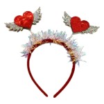 AVMBC Red Heart Shaped Headband Sequin Valentines Day Hair Band Hoop for Valentine\'s Day Holiday Wedding Birthday Party Gift