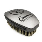 Crown Quality Products 360 Sport Wave Caesar 2.0 Boar Bristle Hairbrush, Medium, Smoke Gray - Non-Slip Grip, Waterproof Design - The Ultimate 360 Wave Brush