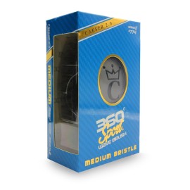 Crown Quality Products 360 Sport Wave Caesar 2.0 Boar Bristle Hairbrush, Medium, Smoke Gray - Non-Slip Grip, Waterproof Design - The Ultimate 360 Wave Brush