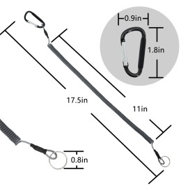 StayMax Stretchy Spiral Keyring Spiral Retractable Coil Spring Key Chain Anti-Lost Stretch Cord with Carabiner (11 inch, 2 Pack)