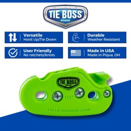 Tie Boss Kayak Hanger, Cargo Ceiling Storage, Overhead Storage, Watercraft Garage Storage, Hoist System. Green