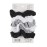 scunci, 6 pcs scrunchies, Black, Gray, White, 33459
