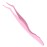 Miuffue Lash Applicator Tool DIY False Eyelash Applicator Tool Stainless Steel Curved Eyelash Tweezers for Clusters and Strip Lashes, Pink