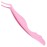 Miuffue Lash Applicator Tool DIY False Eyelash Applicator Tool Stainless Steel Curved Eyelash Tweezers for Clusters and Strip Lashes, Pink