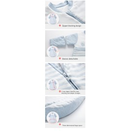 CYUURO Baby Sleeping Bag Sleeves Detachable Kids Wearable Blanket Toddlers Thick Cold WeatherGrey 60-68