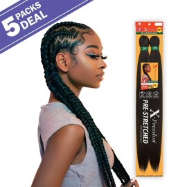 Sensationnel Braiding Crochet Braids African Collection 2X X-Pression Pre-Stretched Braid 72 inch (5-PACK, BG) Sensationnel Braiding Crochet Braids African Collection 2X X-Pression Pre-Stretched Braid 72 inch (5-PACK, BG)