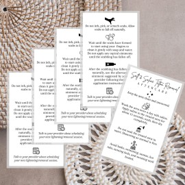 Salt & Saline Tattoo Removal Aftercare Instructions | 50 Pack | Size 2x3.5 inch Business Sized Card | Safe Tattoo Lightening Removal | White Card Design