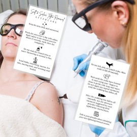 Salt & Saline Tattoo Removal Aftercare Instructions | 50 Pack | Size 2x3.5 inch Business Sized Card | Safe Tattoo Lightening Removal | White Card Design