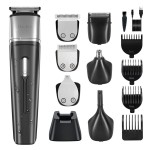 GEEGVV Haokry Beard Trimmer, Cordless Hair Clippers, Waterproof Body Mustache Nose Ear Facial Cutting Groomer, Electric Shaver 6 in 1 Grooming Kit for Men