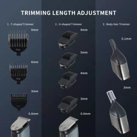 GEEGVV Haokry Beard Trimmer, Cordless Hair Clippers, Waterproof Body Mustache Nose Ear Facial Cutting Groomer, Electric Shaver 6 in 1 Grooming Kit for Men GEEGVV Haokry Beard Trimmer, Cordless Hair Clippers, Waterproof Body Mustache Nose Ear Facial Cutting Groomer, Electric Shaver 6 in 1 Grooming Kit for Men