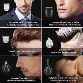 GEEGVV Haokry Beard Trimmer, Cordless Hair Clippers, Waterproof Body Mustache Nose Ear Facial Cutting Groomer, Electric Shaver 6 in 1 Grooming Kit for Men GEEGVV Haokry Beard Trimmer, Cordless Hair Clippers, Waterproof Body Mustache Nose Ear Facial Cutting Groomer, Electric Shaver 6 in 1 Grooming Kit for Men
