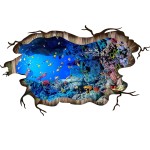 3D Under The Sea Fish Floor Wall Decals, FODIENS Ocean Sea Life Wall Stickers, Removable Peel and Stick Waterproof DIY Wall Art Decal for Kids Room Nursery Bathroom Living Room Playroom