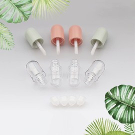 UUYYEO 10 Pcs 5ml Capsule Shaped Lip Gloss Tubes Containers Refillable Lip Balm Bottles Containers Reusable Lipstick Tubes Vials Green