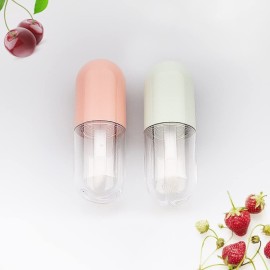 UUYYEO 10 Pcs 5ml Capsule Shaped Lip Gloss Tubes Containers Refillable Lip Balm Bottles Containers Reusable Lipstick Tubes Vials Green