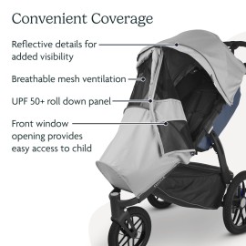 UPPAbaby Sun and Bug Shield for Ridge Stroller/UPF 50+, Wind and Insect Protection/Ventilated Design/Quick Attachment/Easy Access to Child