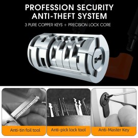 ICOCOPRO Anti Theft Heavy Duty Bicycle U Lock with 3 Keys, 18.76mm, Black, 5.32 in Width Inside Dimension