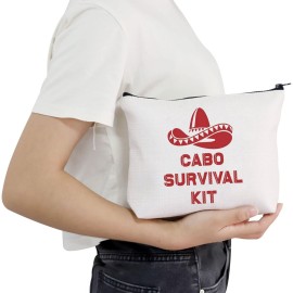 POFULL Cabo Mexico Bachelorette Party Gift Wedding Party Cosmetic Bag Cabo San Lucas Gift Cabo Survival Kit Zipper Makeup Bags Travel Toiletry Bag Accessories (cabo bag)