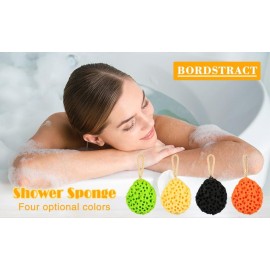 BORDSTRACT Shower Sponge, 3.3 x 2.8in Soft Adult Bath Foam Loofah Sponge, Body Shower Spa Exfoliator Cleaning Bath Ball Body Scrubber(Orange)