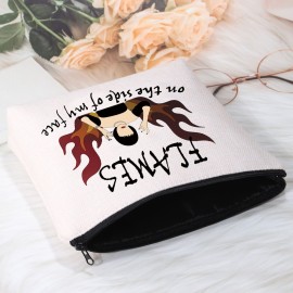 POFULL White Madeline Kahn Clue Flames Gift Flames On The Side Of My Face Zipper Pouch Bag Clue Movie Flames Gift (Flames On The Side Of My Face bag)