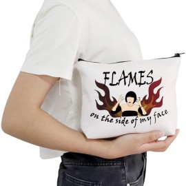 POFULL White Madeline Kahn Clue Flames Gift Flames On The Side Of My Face Zipper Pouch Bag Clue Movie Flames Gift (Flames On The Side Of My Face bag)
