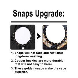 Pelocapa Barber Cape for Men Hair Cutting Salon Cape with Snap Closures Waterproof Professional Large Barber Hairdresser Cape- 63 56 (Dollar Chain)