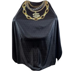 Pelocapa Barber Cape for Men Hair Cutting Salon Cape with Snap Closures Waterproof Professional Large Barber Hairdresser Cape- 63 56 (Dollar Chain)