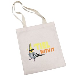 G2TUP Cockatiel Lover Gift Cockatiel Reusable Canvas Tote Bag Tiel With It Shopping Handbag Cockatiel Parrot Bird Owner Gift Bird Lover Bag (Tiel With It Handbag)